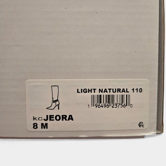 Calvin Klein Jeora Faux Leather Tall High Heel Dress Boots Light Natural 8M NWB - Picture 11 of 11